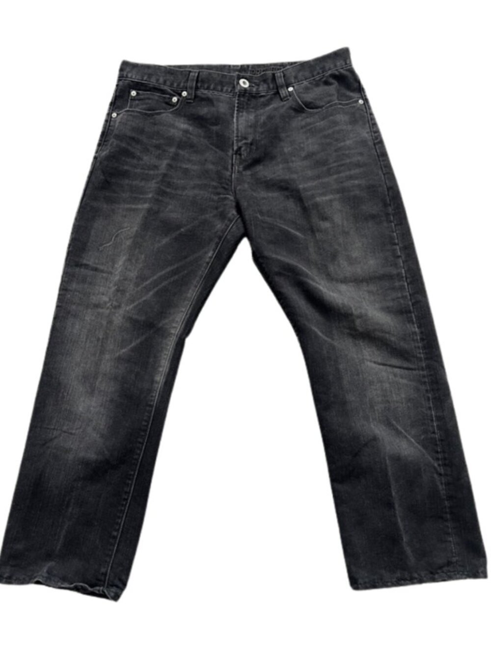 GAP Men’s Premium Straight Leg Zip Fly Black Wash Denim Jeans - Size 33x34